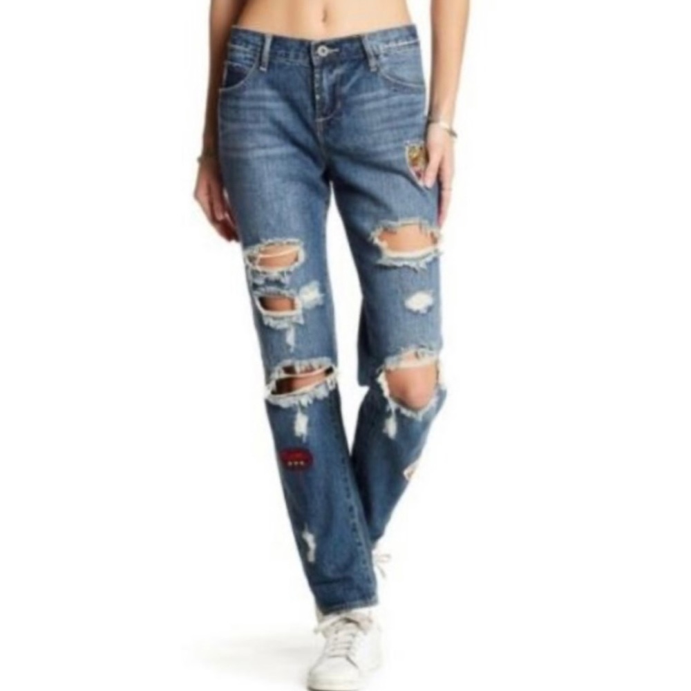 ARTICLES OF SOCIETY BOYFRIEND DISTRESSED & PATCHED JEANS